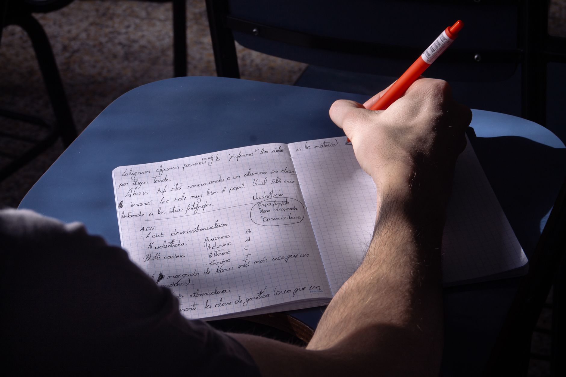 Notes and a session plan on the table at the start of an engagement